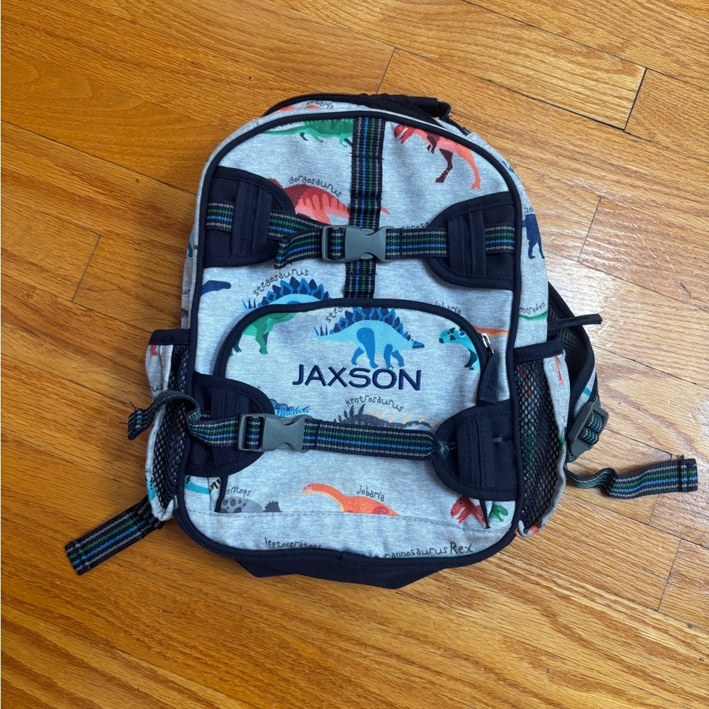 Pottery Barn Kids Dinosaur Backpack - Gray and Multicolor